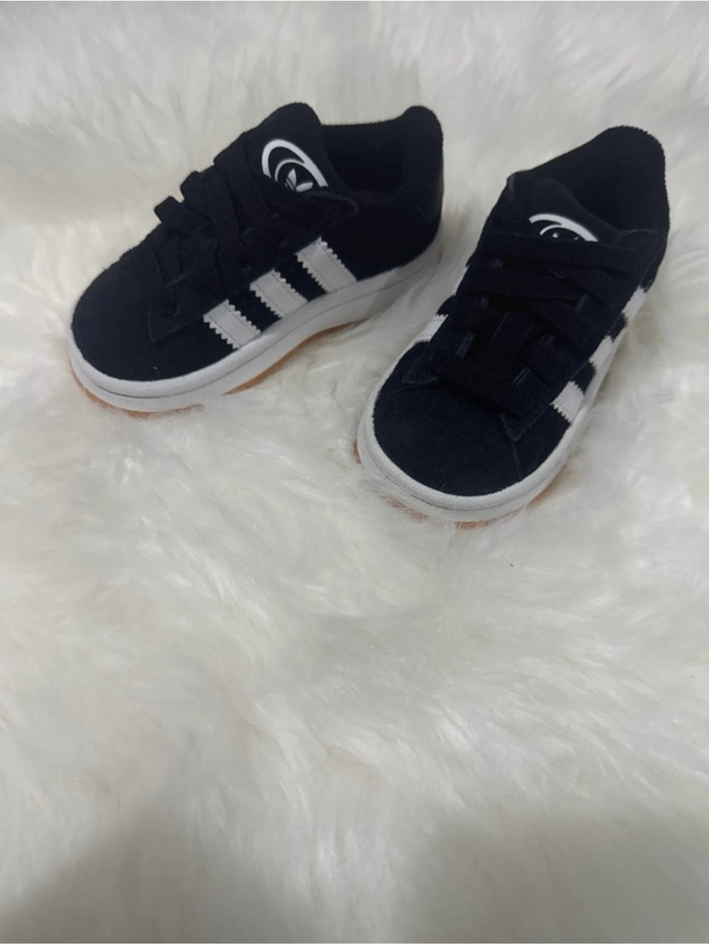 adidas Black and White Kids Sneakers with Stripes